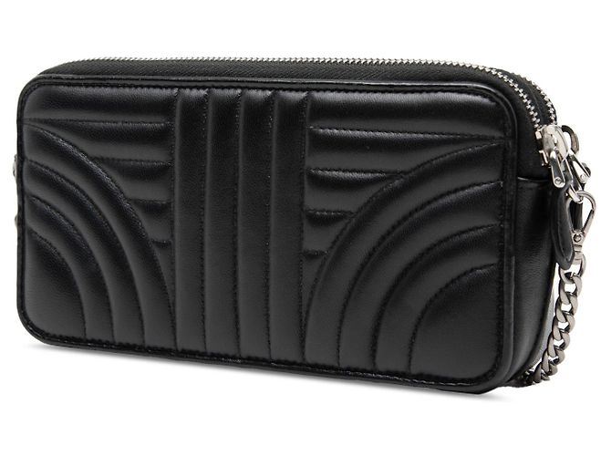 Borsa a tracolla Prada Mini Soft Calf Impunture Diagramme con doppia zip nera Nero - vista 2