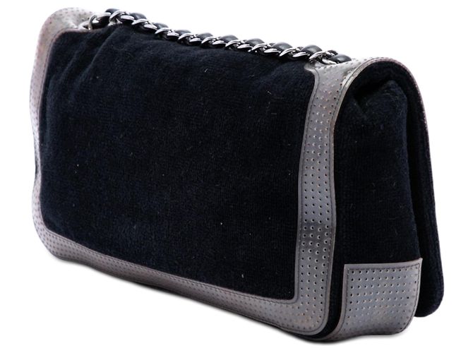 Borsa a tracolla Chanel Terry Cloth CC Sport Line Nera Nero - vista 2