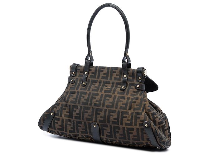 Borsa Fendi Medium Zucca Canvas Magic Marrone - vista 2