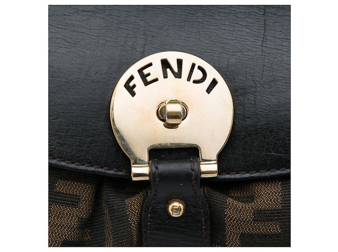 Borsa Fendi Medium Zucca Canvas Magic Marrone - vista 5