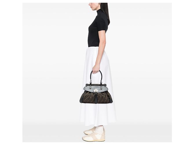 Borsa Fendi Medium Zucca Canvas Magic Marrone - vista 6