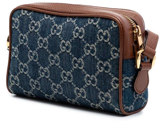 Borsa a tracolla Mini GG Denim Ophidia blu Gucci - vista 2