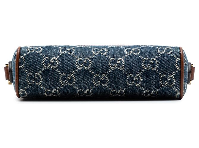 Borsa a tracolla Mini GG Denim Ophidia blu Gucci - vista 3