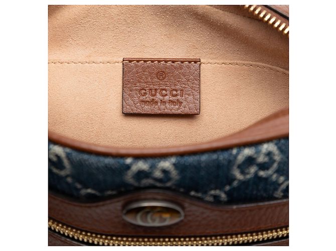 Borsa a tracolla Mini GG Denim Ophidia blu Gucci - vista 5