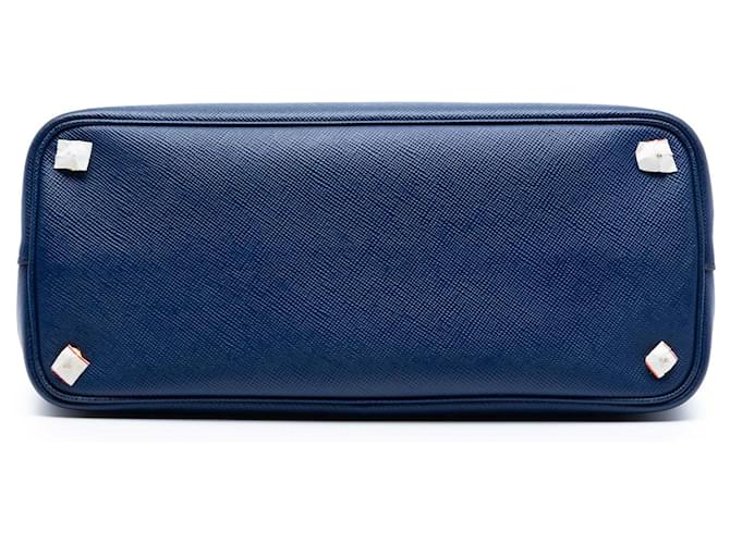 Borsa doppia Prada Medium Saffiano Cuir blu - vista 3