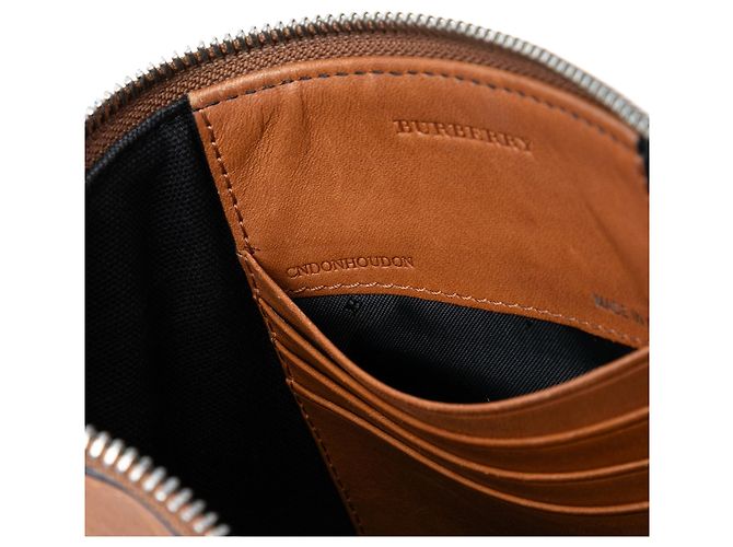 Borsa a tracolla Burberry Peyton in tela Mega Check marrone - vista 5
