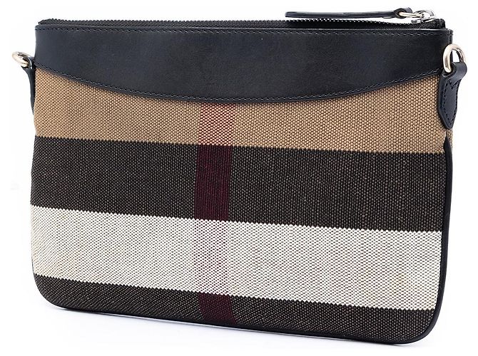 Borsa a tracolla Burberry Peyton in tela Mega Check marrone - vista 2