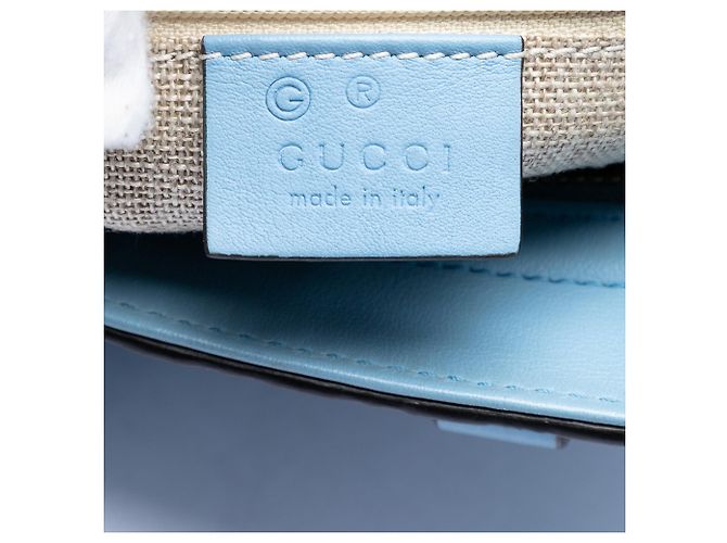 Borsa Gucci Bree Small Microguccissima Blu - vista 5