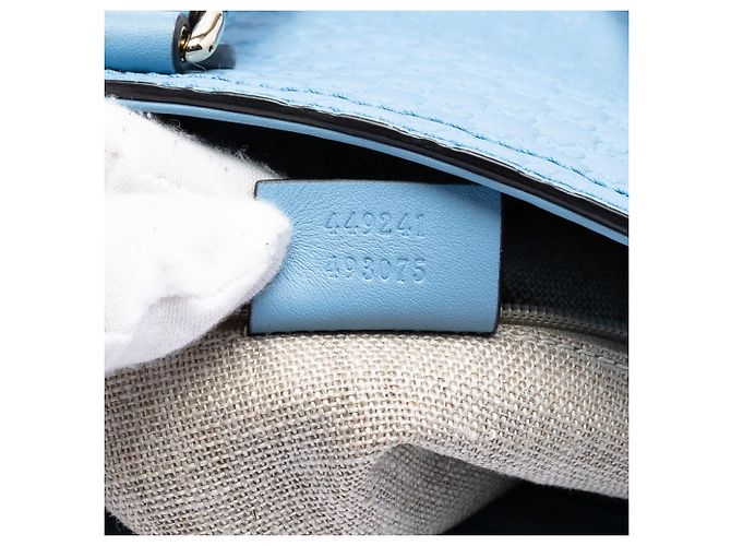 Borsa Gucci Bree Small Microguccissima Blu - vista 6