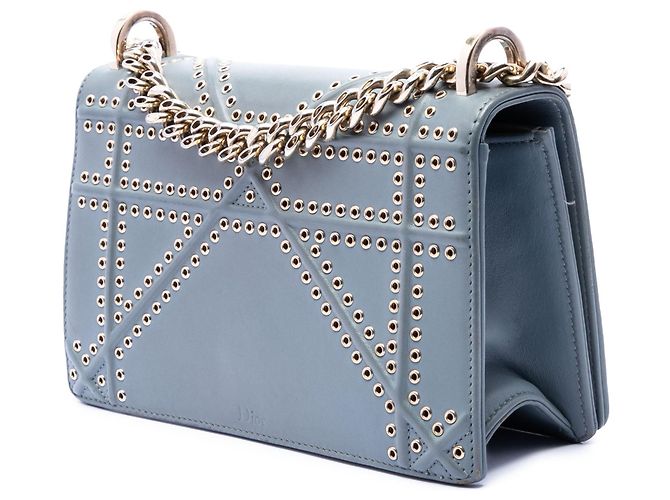 Borsa a tracolla Diorama Small in vitello borchiato Blue Dior - vista 2