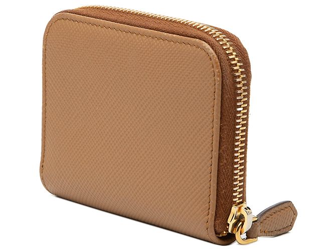 Portamonete con zip Prada Saffiano Brown Marrone - vista 2