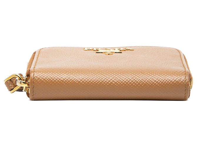 Portamonete con zip Prada Saffiano Brown Marrone - vista 3