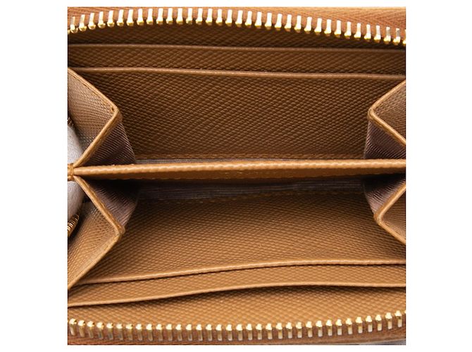 Portamonete con zip Prada Saffiano Brown Marrone - vista 4