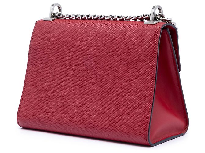 Borsa crossbody a busta monocromatica Prada Saffiano Cuir rossa Rosso - vista 2