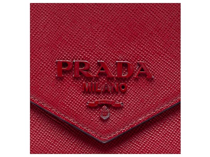 Borsa crossbody a busta monocromatica Prada Saffiano Cuir rossa Rosso - vista 5