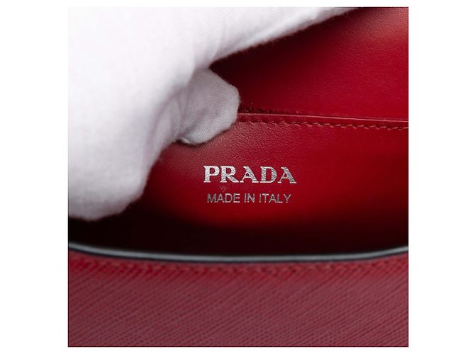 Borsa crossbody a busta monocromatica Prada Saffiano Cuir rossa Rosso - vista 6