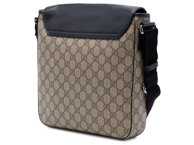 Borsa a tracolla con patta Gucci GG Supreme Beige - vista 2
