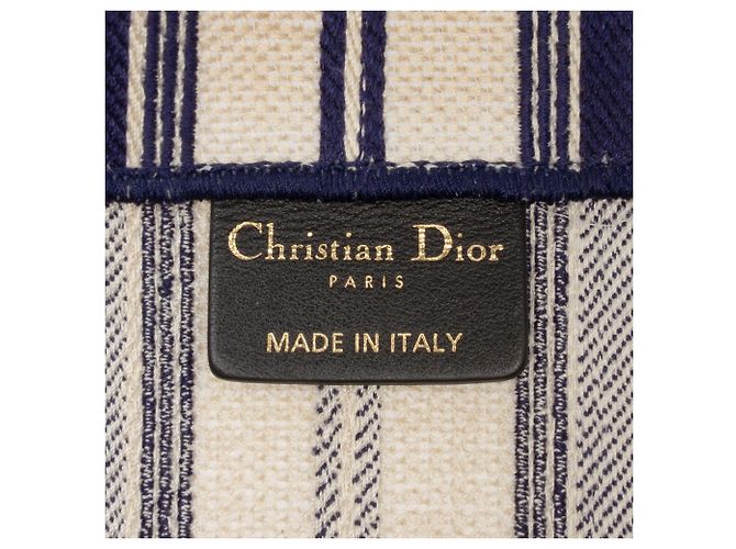 Book Tote Tote Bag Book Dior Large in tela a righe blu - vista 5