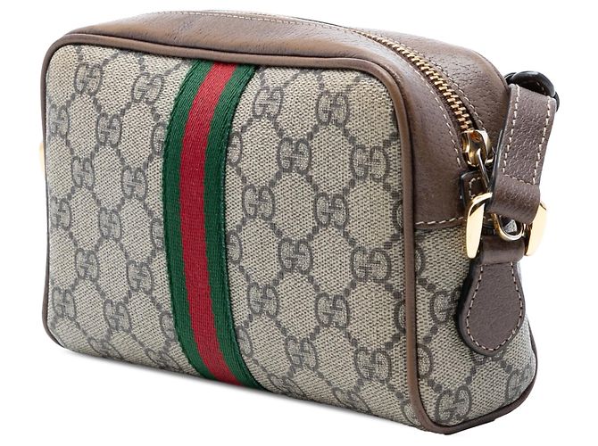 Borsa a tracolla Gucci Mini GG Supreme Web Ophidia Beige - vista 2