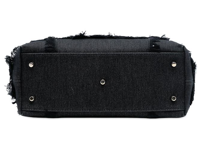 Borsa Satchel D Light in denim nero con patch Dior - vista 3