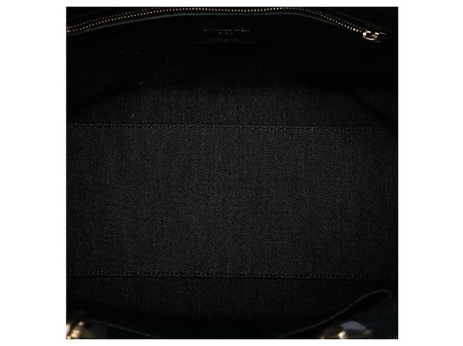 Borsa Satchel D Light in denim nero con patch Dior - vista 4