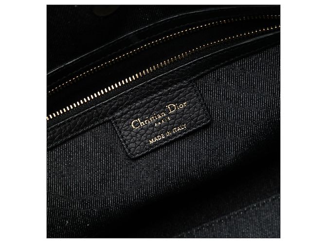 Borsa Satchel D Light in denim nero con patch Dior - vista 5