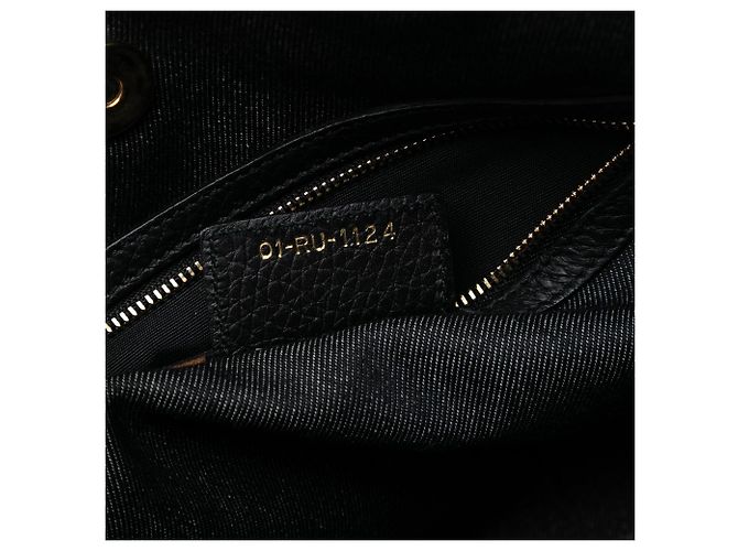 Borsa Satchel D Light in denim nero con patch Dior - vista 6
