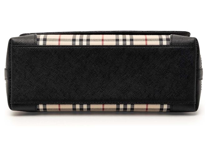 Bolsa Tiracolo com Aba Burberry House Check Canvas Bege - vista 3