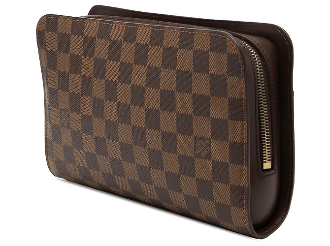 Borsa Pochette Clutch Louis Vuitton Damier Ebene Saint Louis Marrone - vista 2