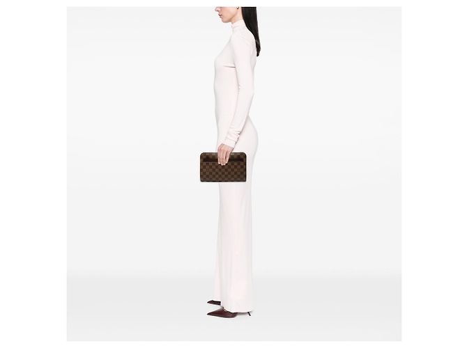 Borsa Pochette Clutch Louis Vuitton Damier Ebene Saint Louis Marrone - vista 7