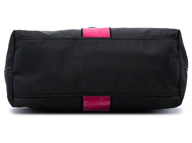 Tote Black Prada Tessuto Velluto Ricamo Trompe L oeil Nero - vista 3