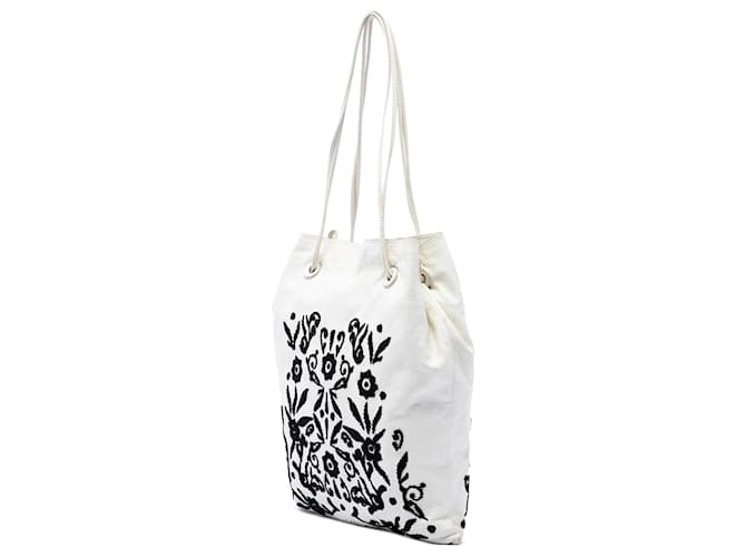 Tote Prada Nappa Ricamo Bianca Bianco - vista 2