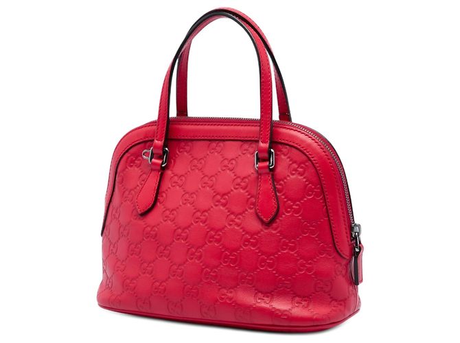 Borsa Satchel Dome Guccissima Gucci Medium Rossa Rosso - vista 2