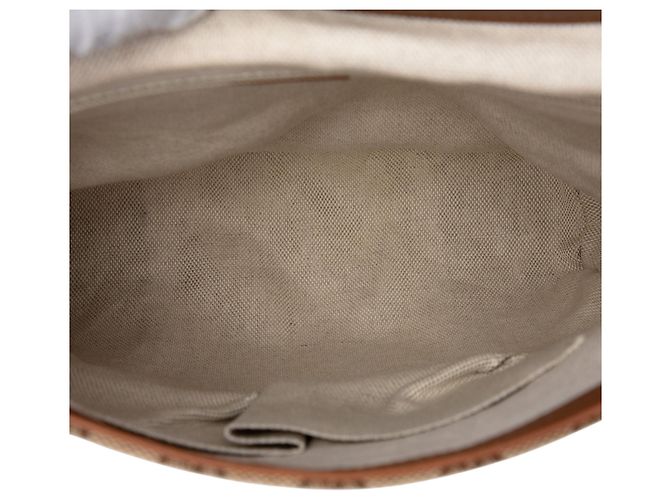 Borsa a tracolla Gucci GG Canvas e vitello beige - vista 4