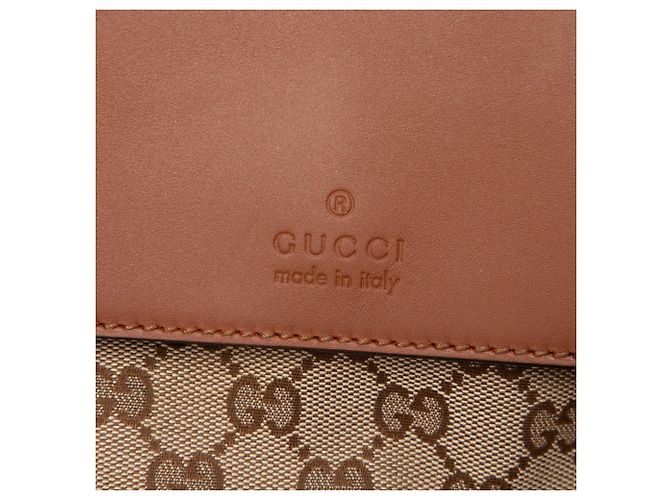 Borsa a tracolla Gucci GG Canvas e vitello beige - vista 5