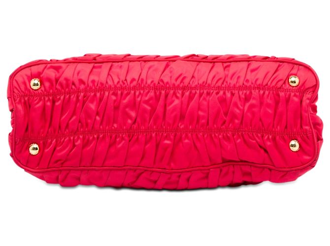 Borsa a mano Prada Tessuto Gaufre rossa con struttura Rosso - vista 3