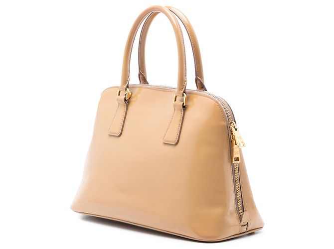 Borsa Prada Promenade Medium Saffiano Vernice Tan Cammello - vista 2