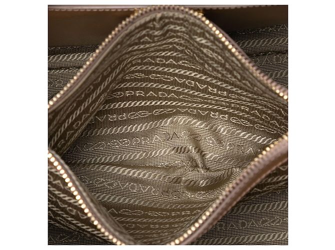 Borsa Prada Promenade Medium Saffiano Vernice Tan Cammello - vista 4