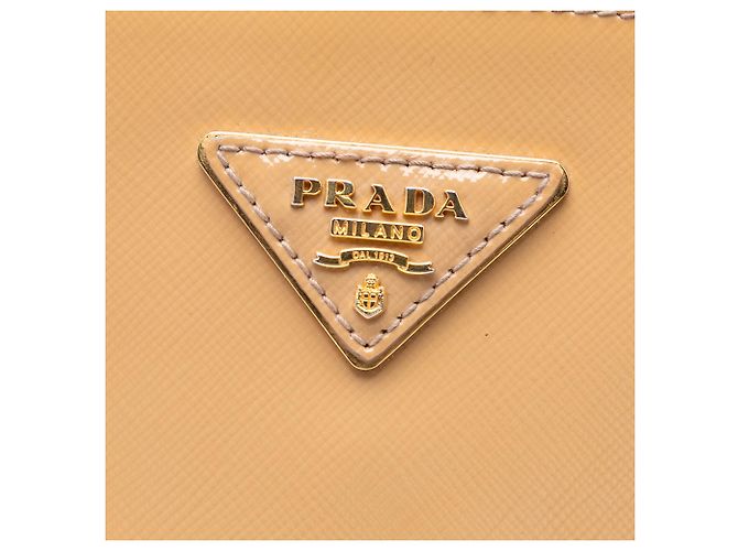 Borsa Prada Promenade Medium Saffiano Vernice Tan Cammello - vista 5