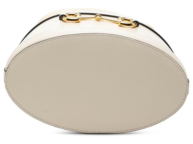 Horsebit 1955 Borsa a secchiello Gucci 1955 Horsebit in pelle di vitello bianca Bianco - vista 3