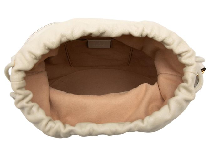 Horsebit 1955 Borsa a secchiello Gucci 1955 Horsebit in pelle di vitello bianca Bianco - vista 4