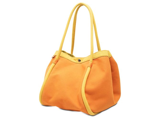 Borsa da spiaggia Hermès Toile Lindy Arancione - vista 2