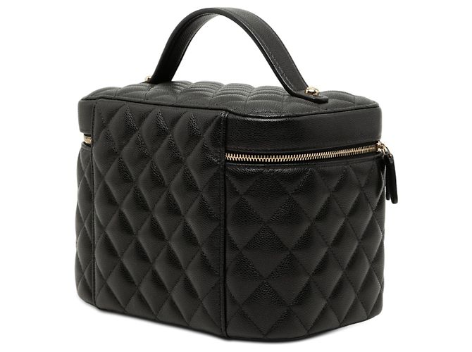 Vanity Beauty Case Chanel Medium CC Quilted Caviar Nero - vista 2