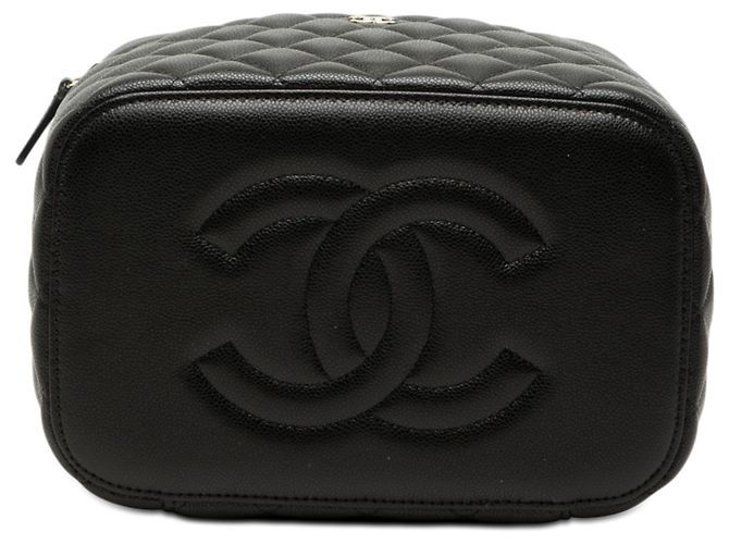 Vanity Beauty Case Chanel Medium CC Quilted Caviar Nero - vista 3