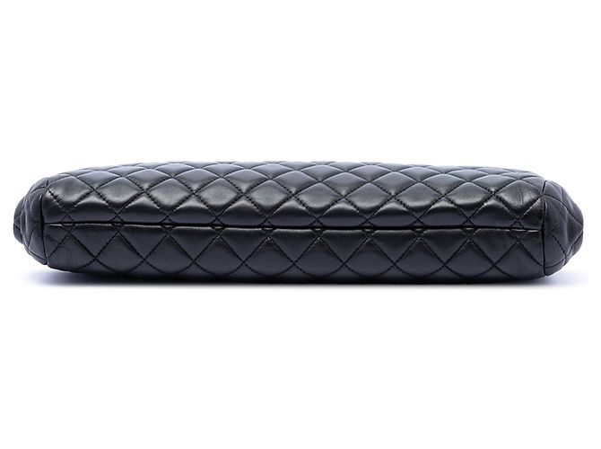 Chanel CC Frame Clutch aus gestepptem Lammleder in Schwarz - Ansicht 3