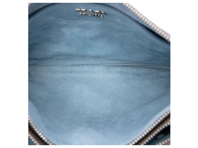 Borsa Satchel Prada Glace Calf Etiquette Grigia Grigio - vista 4