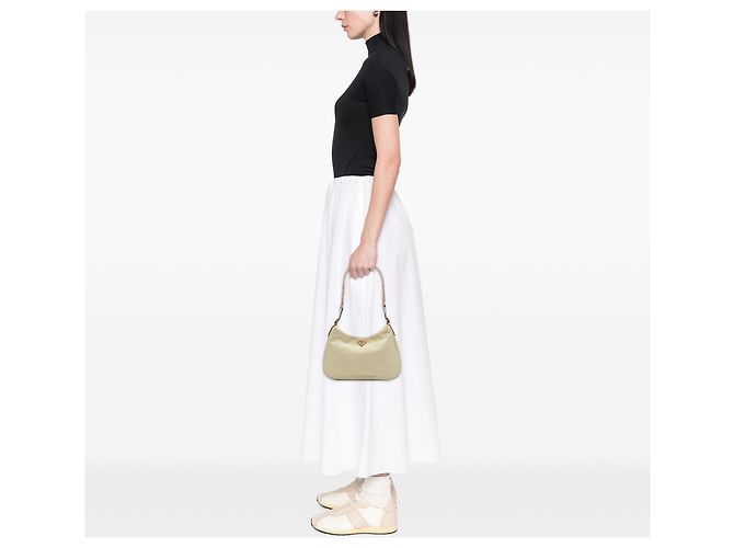 Borsa a tracolla con catena Prada Tessuto Marrone - vista 6