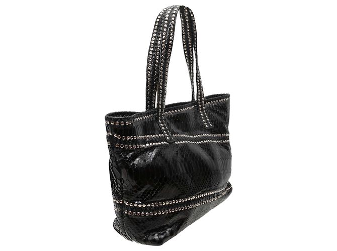 Autre Marque Saco Tote em Python com Tachas Preto Carlos Falchi - vista 2