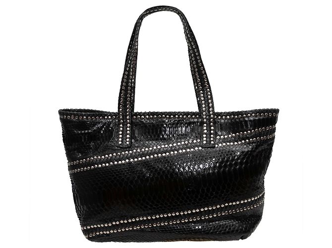 Autre Marque Saco Tote em Python com Tachas Preto Carlos Falchi - vista 3