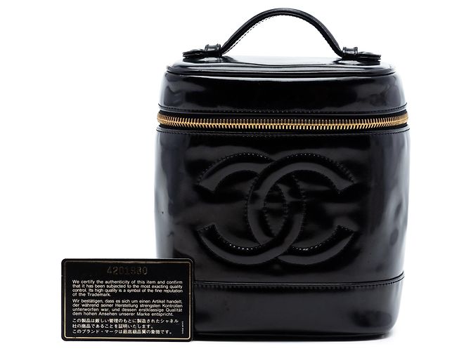 Borsa Vanity Chanel CC in vernice nera Nero - vista 7